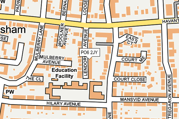 PO6 2JY map - OS OpenMap – Local (Ordnance Survey)