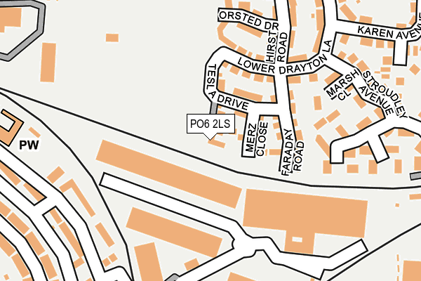 PO6 2LS map - OS OpenMap – Local (Ordnance Survey)