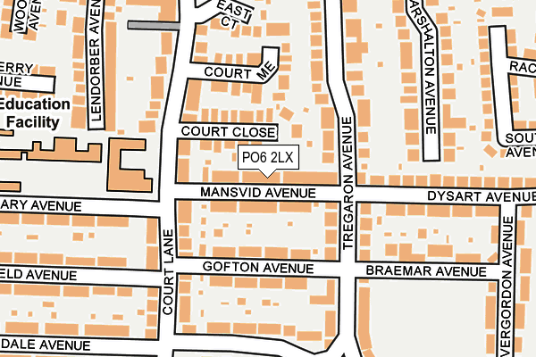 PO6 2LX map - OS OpenMap – Local (Ordnance Survey)