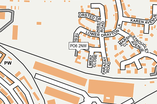 PO6 2NW map - OS OpenMap – Local (Ordnance Survey)