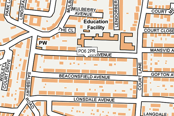 PO6 2PR map - OS OpenMap – Local (Ordnance Survey)