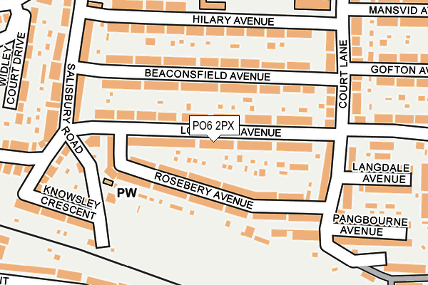 PO6 2PX map - OS OpenMap – Local (Ordnance Survey)