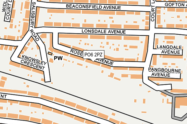 PO6 2PZ map - OS OpenMap – Local (Ordnance Survey)