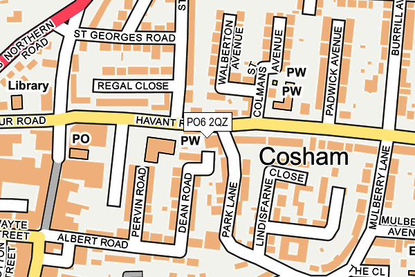 PO6 2QZ map - OS OpenMap – Local (Ordnance Survey)