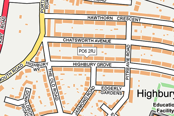 PO6 2RJ map - OS OpenMap – Local (Ordnance Survey)