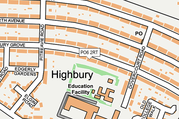 PO6 2RT map - OS OpenMap – Local (Ordnance Survey)