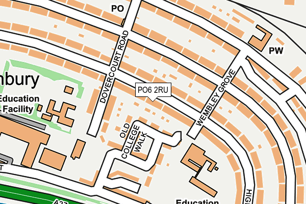 PO6 2RU map - OS OpenMap – Local (Ordnance Survey)