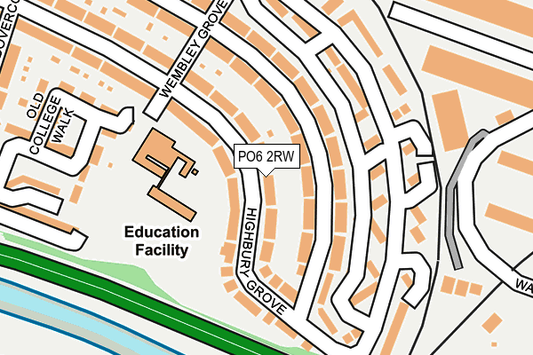 PO6 2RW map - OS OpenMap – Local (Ordnance Survey)