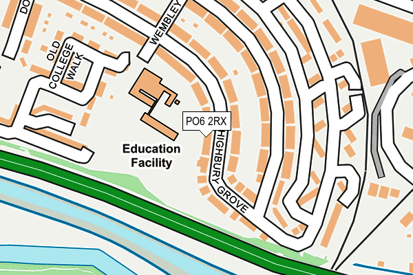 PO6 2RX map - OS OpenMap – Local (Ordnance Survey)