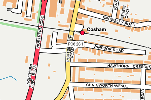 PO6 2SH map - OS OpenMap – Local (Ordnance Survey)