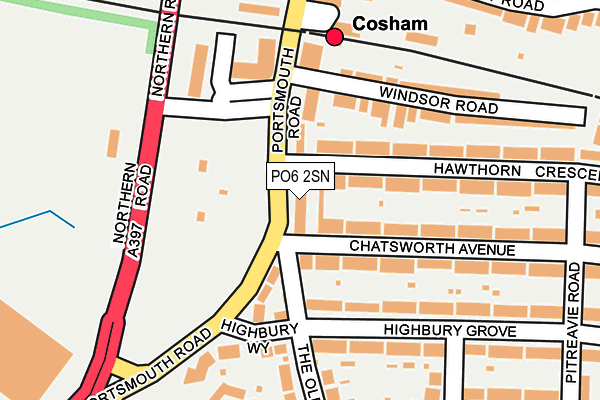 PO6 2SN map - OS OpenMap – Local (Ordnance Survey)