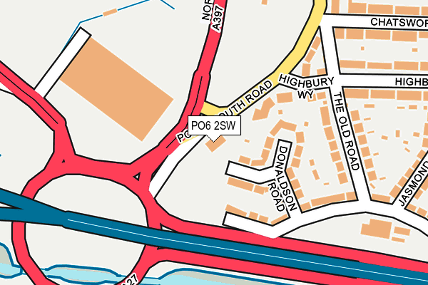 PO6 2SW map - OS OpenMap – Local (Ordnance Survey)