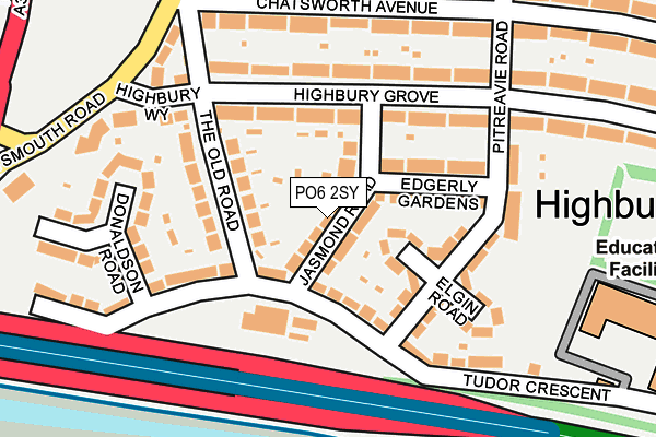 PO6 2SY map - OS OpenMap – Local (Ordnance Survey)