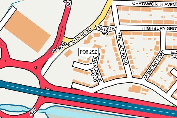 PO6 2SZ map - OS OpenMap – Local (Ordnance Survey)