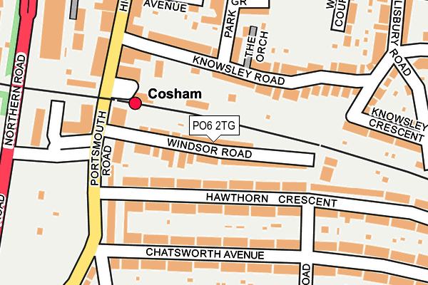 PO6 2TG map - OS OpenMap – Local (Ordnance Survey)