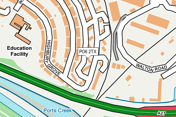 PO6 2TX map - OS OpenMap – Local (Ordnance Survey)