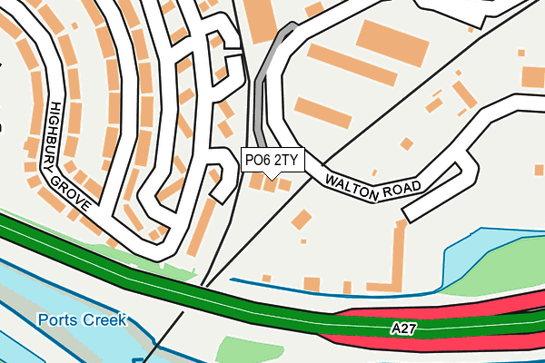 PO6 2TY map - OS OpenMap – Local (Ordnance Survey)