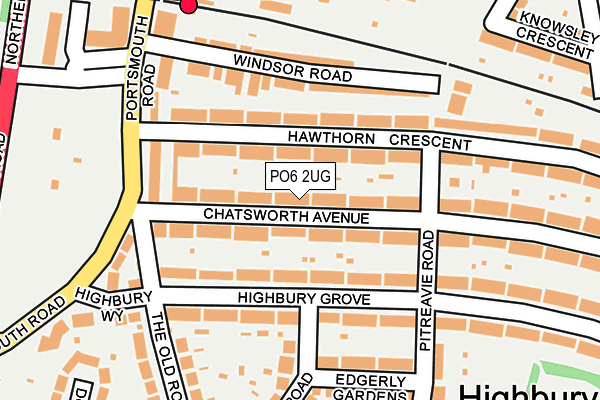 PO6 2UG map - OS OpenMap – Local (Ordnance Survey)