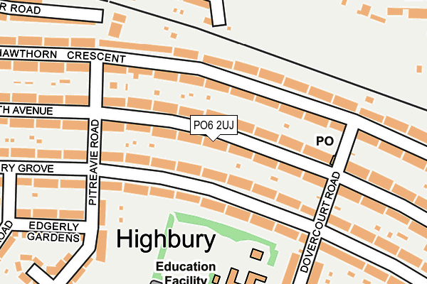 PO6 2UJ map - OS OpenMap – Local (Ordnance Survey)