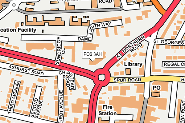 PO6 3AH map - OS OpenMap – Local (Ordnance Survey)