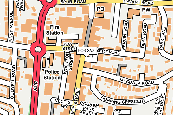 PO6 3AX map - OS OpenMap – Local (Ordnance Survey)
