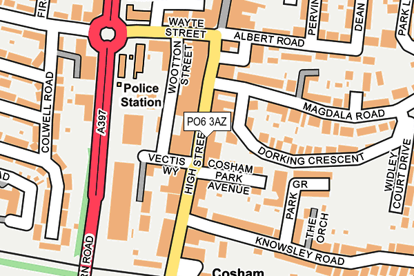 PO6 3AZ map - OS OpenMap – Local (Ordnance Survey)