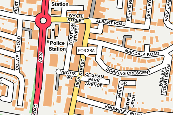 PO6 3BA map - OS OpenMap – Local (Ordnance Survey)