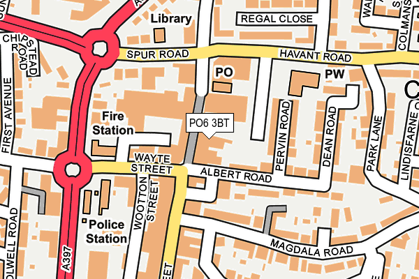 PO6 3BT map - OS OpenMap – Local (Ordnance Survey)