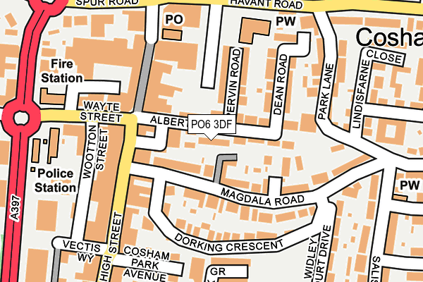 PO6 3DF map - OS OpenMap – Local (Ordnance Survey)