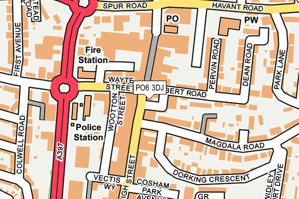 PO6 3DJ map - OS OpenMap – Local (Ordnance Survey)