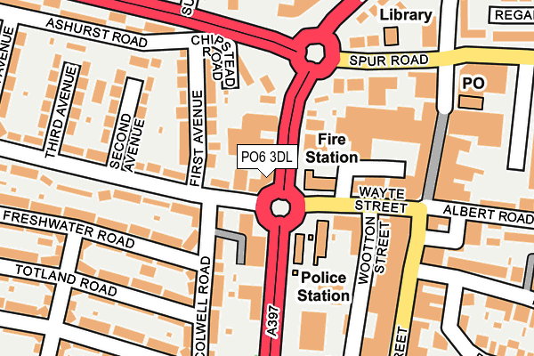 PO6 3DL map - OS OpenMap – Local (Ordnance Survey)