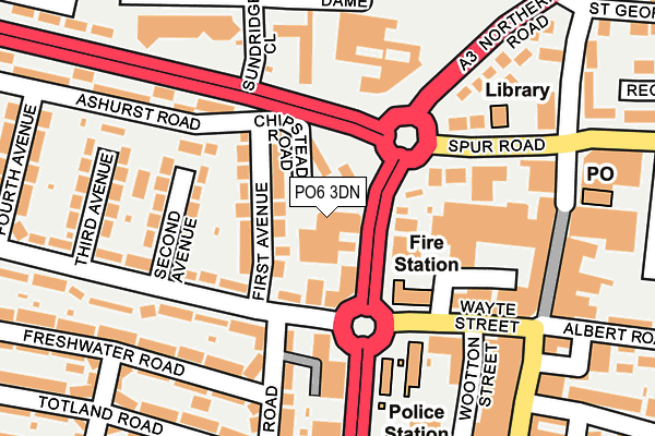 PO6 3DN map - OS OpenMap – Local (Ordnance Survey)