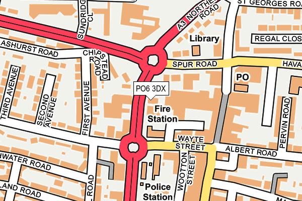 PO6 3DX map - OS OpenMap – Local (Ordnance Survey)