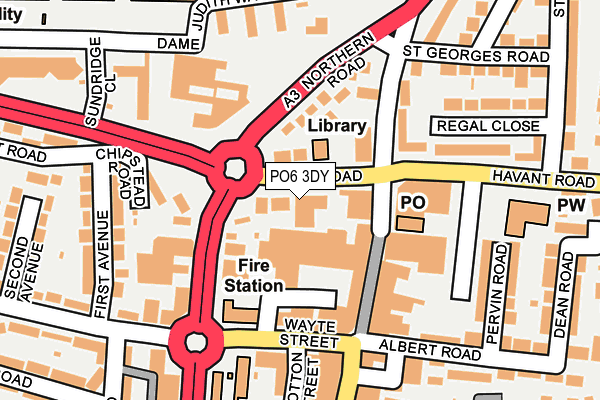 PO6 3DY map - OS OpenMap – Local (Ordnance Survey)