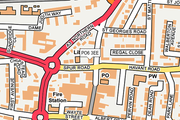 PO6 3EE map - OS OpenMap – Local (Ordnance Survey)