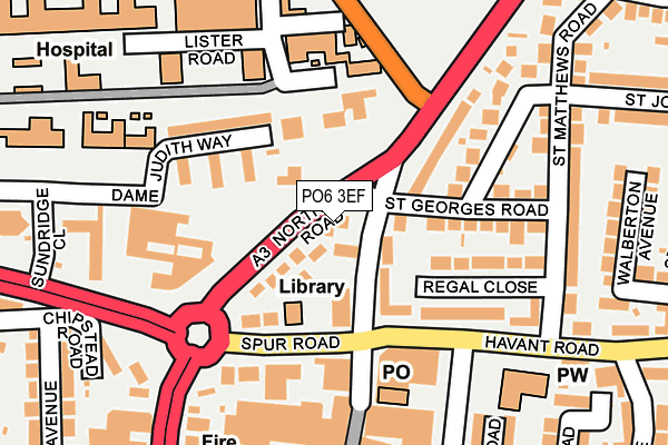 PO6 3EF map - OS OpenMap – Local (Ordnance Survey)