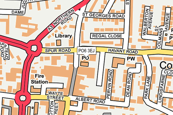 PO6 3EJ map - OS OpenMap – Local (Ordnance Survey)