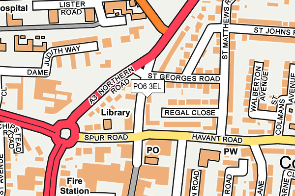 PO6 3EL map - OS OpenMap – Local (Ordnance Survey)