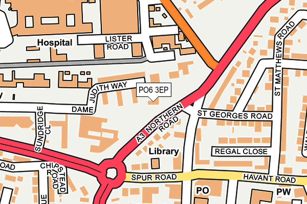 PO6 3EP map - OS OpenMap – Local (Ordnance Survey)