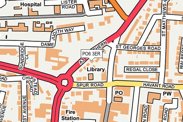 PO6 3ER map - OS OpenMap – Local (Ordnance Survey)