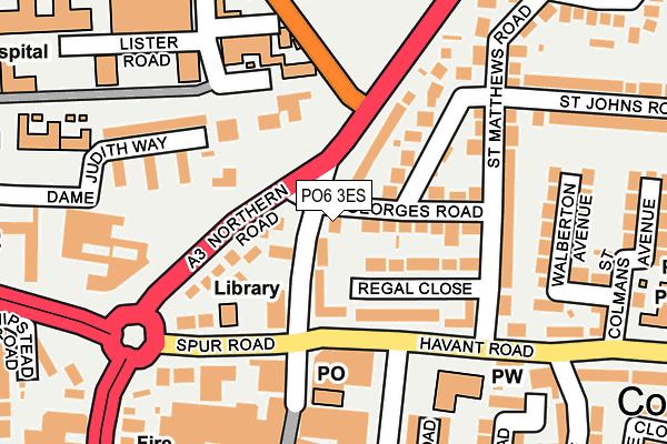 PO6 3ES map - OS OpenMap – Local (Ordnance Survey)