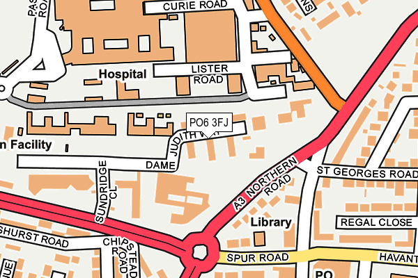 PO6 3FJ map - OS OpenMap – Local (Ordnance Survey)