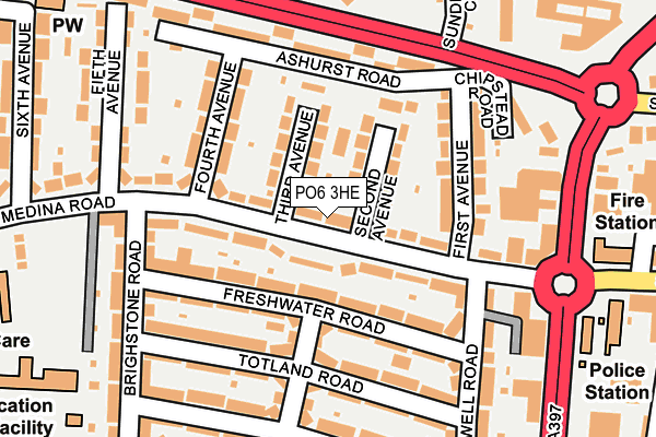 PO6 3HE map - OS OpenMap – Local (Ordnance Survey)