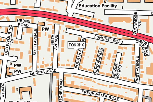 PO6 3HX map - OS OpenMap – Local (Ordnance Survey)