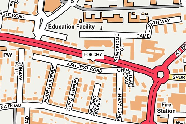 PO6 3HY map - OS OpenMap – Local (Ordnance Survey)