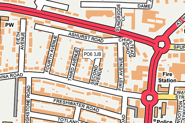 PO6 3JB map - OS OpenMap – Local (Ordnance Survey)