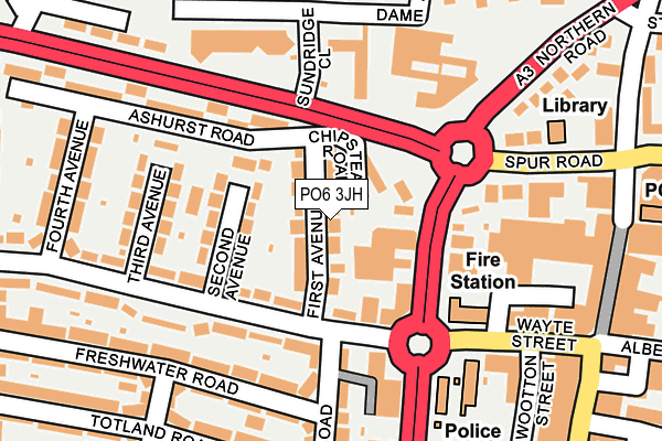 PO6 3JH map - OS OpenMap – Local (Ordnance Survey)