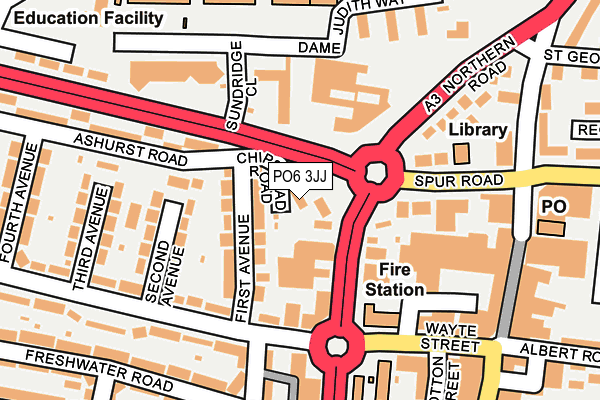 PO6 3JJ map - OS OpenMap – Local (Ordnance Survey)