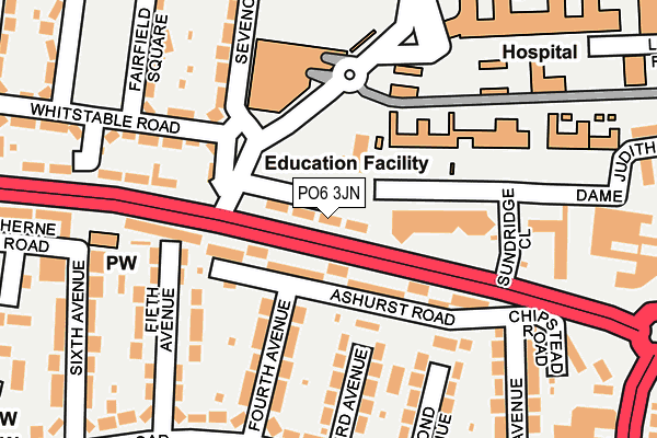 PO6 3JN map - OS OpenMap – Local (Ordnance Survey)