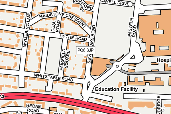 PO6 3JP map - OS OpenMap – Local (Ordnance Survey)